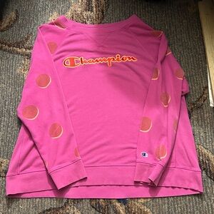 Pink and Orange Champion Pullover Crewneck
